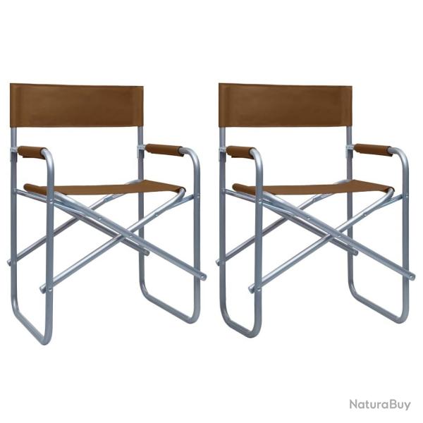 Chaises de metteur en sc�ne lot de 2 Acier Marron