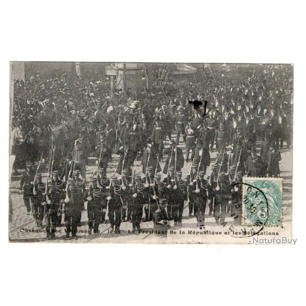 CPA -MARINE Militaire -Obs�ques victime du IENA Le Pr�sident de la R�publique et les D�l�gati N�3526