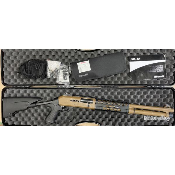 Benelli M4 Battle Brown - Calibre 12/76 - Fusil Semi-Automatique Tactique