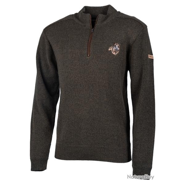 Treeland - Pull Laine col zipp� broderie sanglier T904