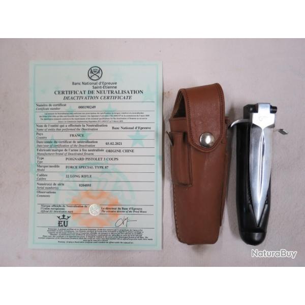 Poignard pistolet des forces spciales commandos type 87 calibre 22 neutralis