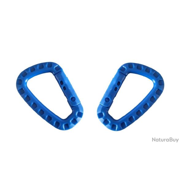 Mousqueton tactique Bleu x2