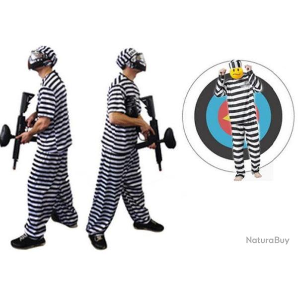 Costume Prisonnier Bagnard pour Enterrement Vie Garcon Paintball