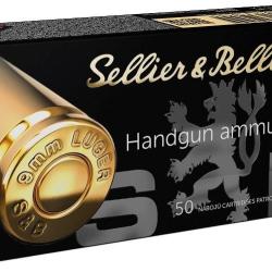 Cartouches SELLIER & BELLOT Calibre 9mm SUBSONIQUE 140grs FMJ - Boite de 50 unit&eacute;s
