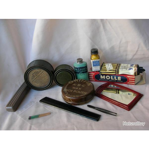 WW2 US LOT DE 11 �L�MENTS D'HYGI�NE/DIVERS DU SOLDAT MILITAIRE AM�RICAIN ( 39-45 ) LOT 10