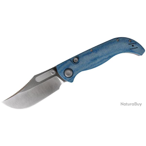 Couteau Vosteed Naga Blue Lame Clip Point Acier S35VN Manche Micarta Top Liner Lock VOSA3901