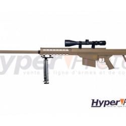 Pack R&eacute;plique airsoft fusil sniper G31C Barrett M82 toute &eacute;quip&eacute;e - Tan