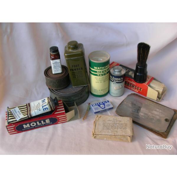WW2 US LOT DE 12 �L�MENTS D'HYGI�NE/DIVERS DU SOLDAT MILITAIRE AM�RICAIN ( 39-45 ) LOT 12