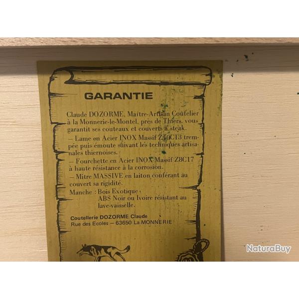 Coffret de 6 couteaux Laguiole Claude Dozorme - Manche bois exotique