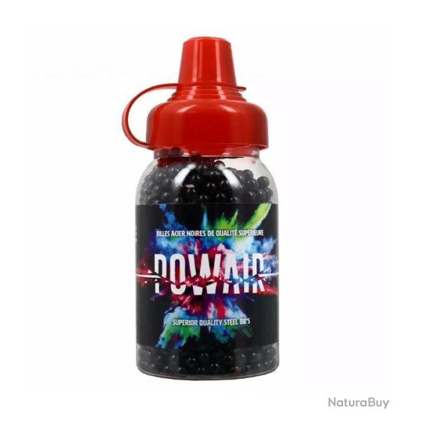 Biberon 1500 billes d'acier Powair Black, calibre 4.5 mm BB