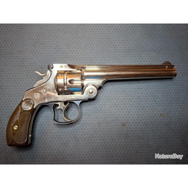 Superbe Revolver Smith & Wesson First Model Double Action 44 Russian 6 pouces nickel