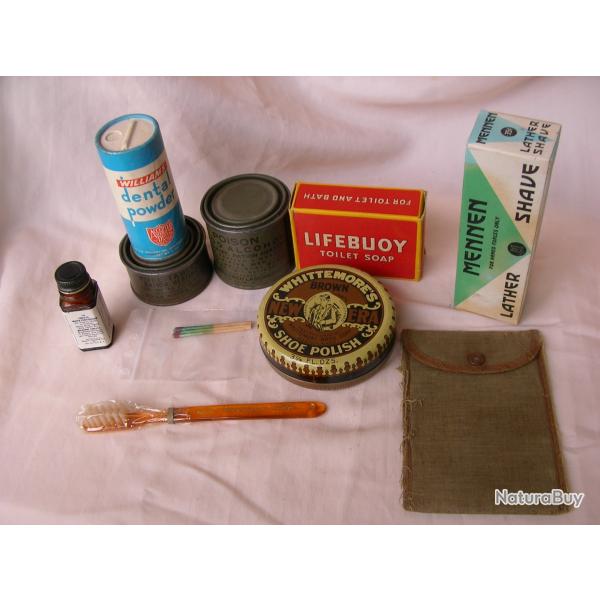 WW2 US LOT DE 10 �L�MENTS D'HYGI�NE/DIVERS DU SOLDAT MILITAIRE AM�RICAIN ( 39-45 ) LOT 14