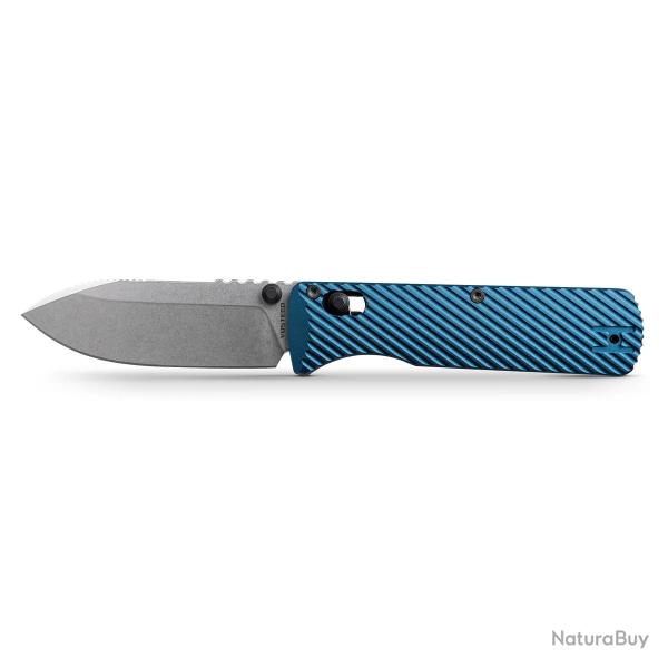 Couteau Vosteed Vombat Crossbar Lock Lame Zulu Acier M390 Stonewash Manche Alu Bleu VOSA4103