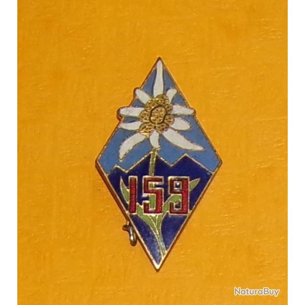 159� R.I.A, dos lisse, marqu� en relief et en V, ciel bleu fonc� , R�giment d'Infanterie Alpine, los