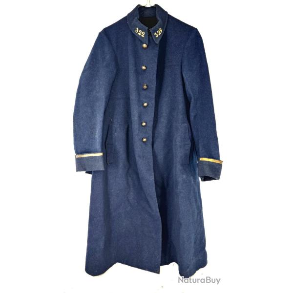 CAPOTE MANTEAU DE CAVALERIE SOUS OFFICIER 322� REGIMENT D'INFANTERIE MODELE 1914 DRAP GRIS DE FER - 