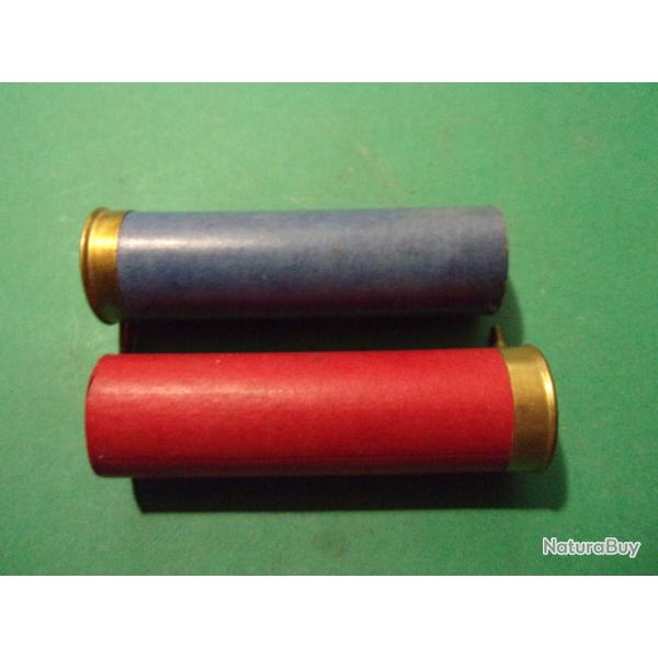 2 Ancienne douilles vides en carton cal: 16 � broche