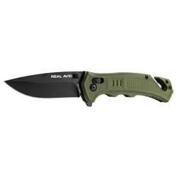 Couteau pliant Real Avid Rav-4 type "survie" vert