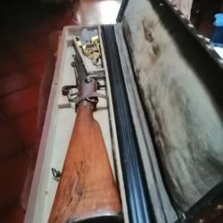 malette contenant un fusil de chasse syst&egrave;me le faucheux cal 16 &agrave; broche