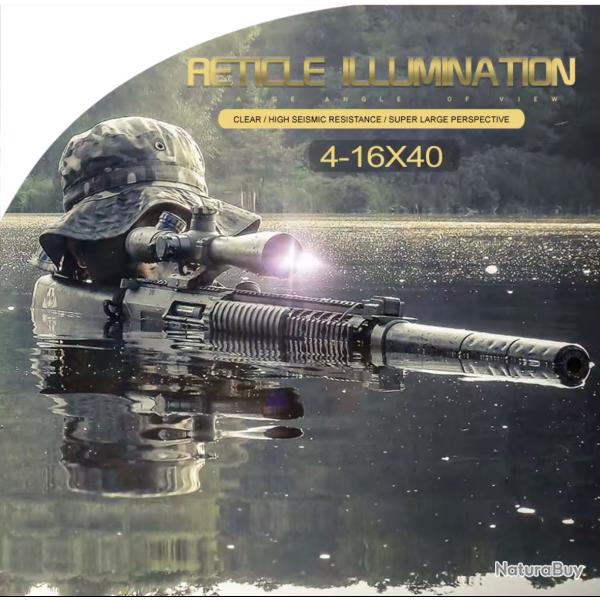 Lunette de tir bestsight 4-16X40 AOEG RTICULE LUMINEUX + collier offert !! Promo t