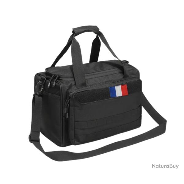 Sac de tireur sportif Noir + Patch Drapeau France