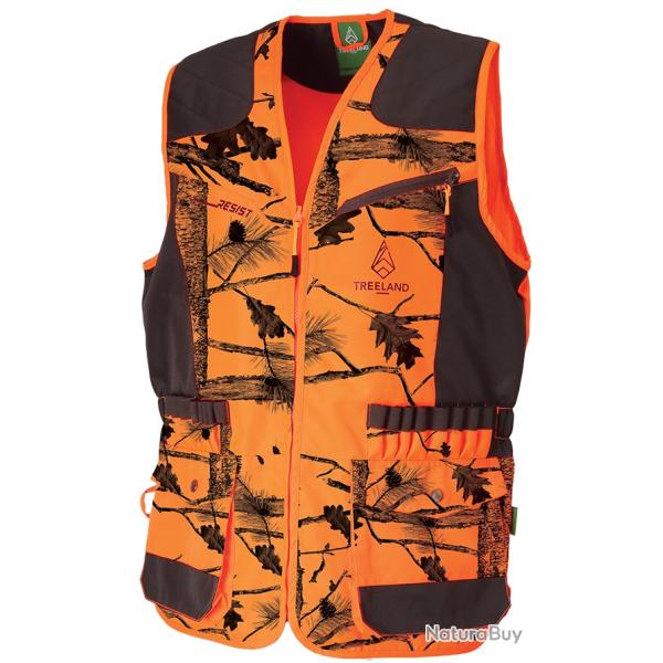Treeland - Gilet orange camouflage Resist T254 jusqu'a 5XL!!!