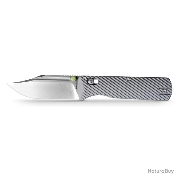 Couteau Vosteed Vombat Crossbar Lock Lame Bowie Acier M390 Satin Manche Aluminium Gray VOSA4101