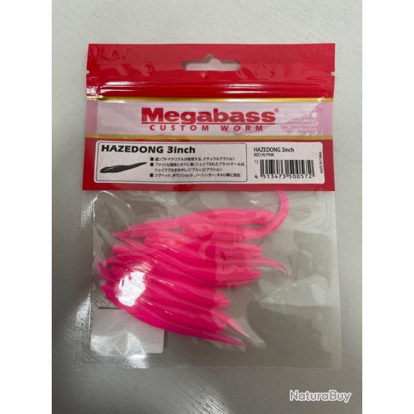 !! OPE -70%!! LEURRE MEGABASS HAZEDONG 3inch col RED IN PINK