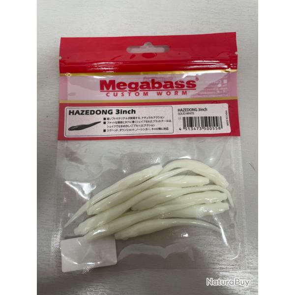 !! OPE -70%!! LEURRE MEGABASS HAZEDONG 3inch col SOLID WHITE