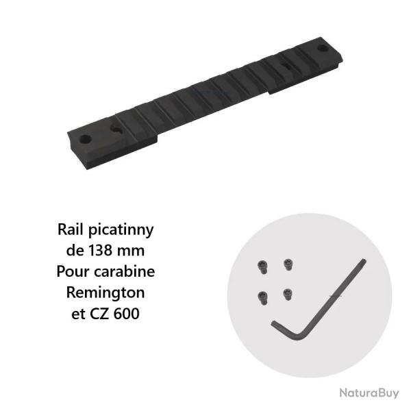 Embase rail picatinny en acier pour Carabine Remignton 700 et CZ 600