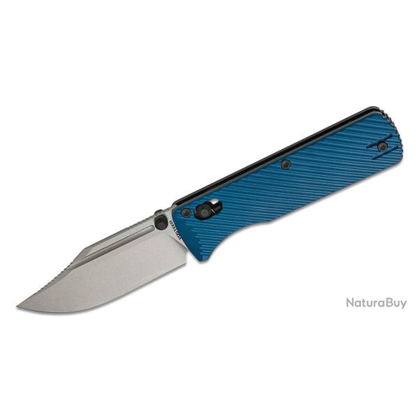 Couteau Vosteed Vombat Crossbar Lock Lame Bowie Acier M390 SW Manche Aluminium Blue VOSA4108