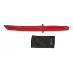 Couteau d'entra&icirc;nement droit caoutchouc K25 rouge