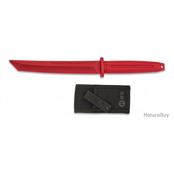 Couteau d'entra�nement droit caoutchouc K25 rouge