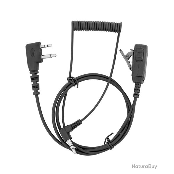 C�ble de liaison Talkie G9 - Casque Peltor avec micro int�gr�. C�ble compatible G9 avec prise 2 pin 