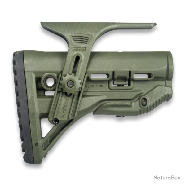 Crosse FAB Defense � absorption de recul GL-SHOCK CP avec appui joue pour AR15/M4 - Vert Olive