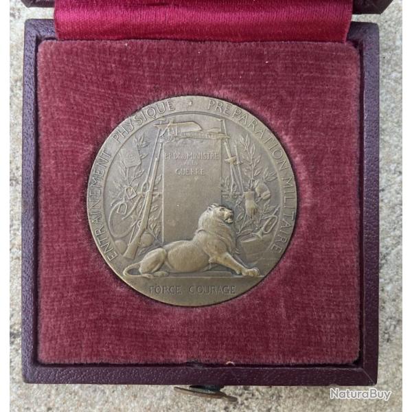 Medaille Preparation Militaire Petit Modele+Boite vers 1900
