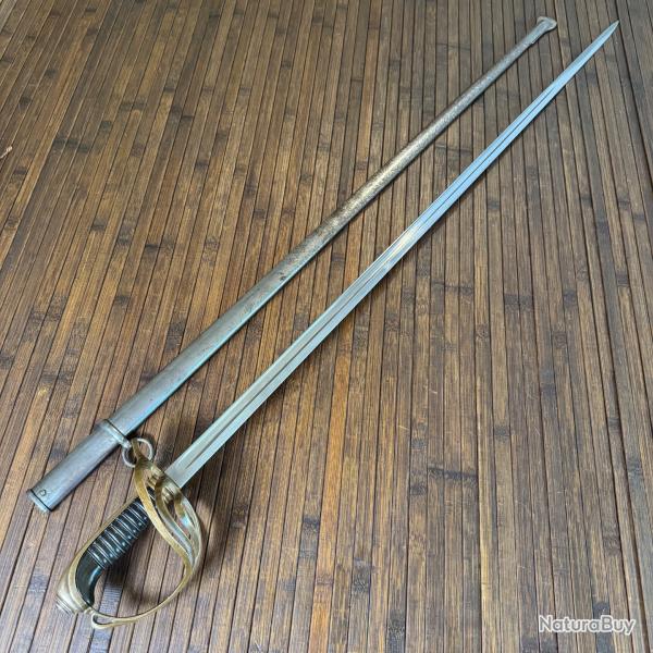 SABRE D'OFFICIER SUP�RIEUR D'INFANTERIE 1882 G.BARRE PARIS GARDE EN BRONZE Troisi�me R�publique.