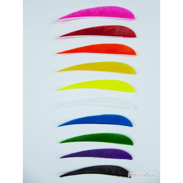 Trueflight - Plume naturelle parabolique 4" Rouge