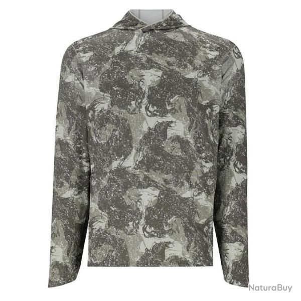 Tee shirt SIMMS Solarflex Hoody Back Eddy Willow
