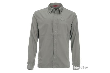 Chemise Simms Homme M Gris Pêche Extérieur Anti-odeur Léger Manches Longues
