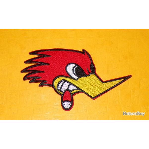 TISSU PATCH : MISTER HORSEPOWER AVEC BEC A DROITE  , LONGUEUR 12CM , BON ETAT VOIR PHOTOS . POUR T