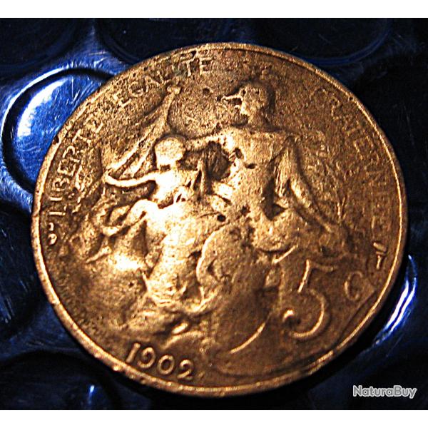 France 5 centimes 1902 bronze D.Dupuis ttb