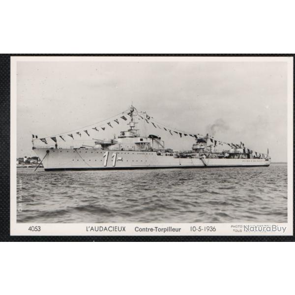 CPA - Marine Militaire - L'AUDACIEUX CONTRE - TORPILLEUR 10-5-1936 - N�1481