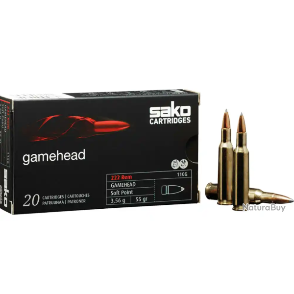 bo&icirc;te munition Sako Gamehead 222REM 3,56G 55GR x20