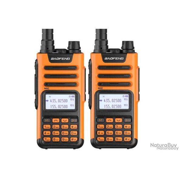 2x TALKIES-WALKIES BAOFENG UV-13 PRO V2 - ORANGE - LIVRAISON GRATUITE
