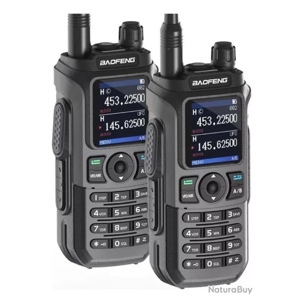 2x TALKIES-WALKIES BAOFENG UV-21 PRO V2 - GRIS - LIVRAISON GRATUITE