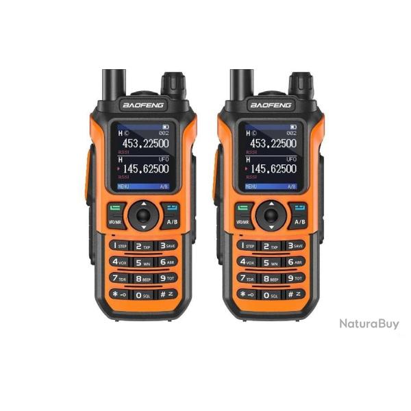 2x TALKIES-WALKIES BAOFENG UV-21 PRO V2 - ORANGE - LIVRAISON GRATUITE