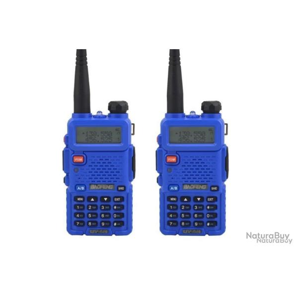 2x TALKIES-WALKIES BAOFENG UV-5R - BLEU - LIVRAISON GRATUITE