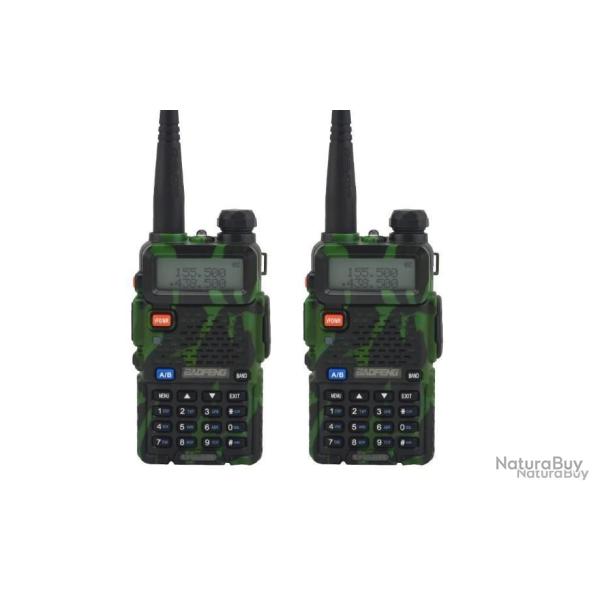 2x TALKIES-WALKIES BAOFENG UV-5R - CAMOUFLAGE - LIVRAISON GRATUITE