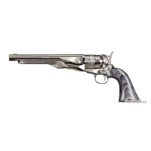 Revolver � Poudre Noire Pietta 1860 Army Nickel� Grav� "CASN44/LBG" cal.44