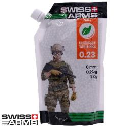 Billes airsoft bio 0.23g Swiss Arms - 4350 billes blanches 6mm
